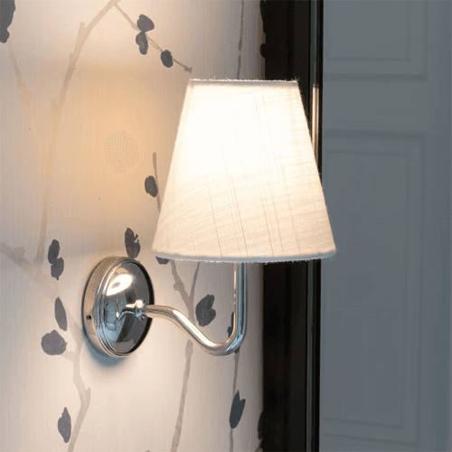 Image showing the Malvern  Wall Light Alabaster, H21cm, Polished Nickel product.