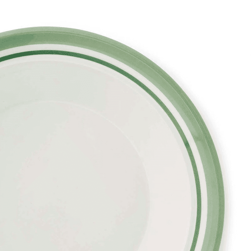 Potter's Stripe Set of 4 Soup Plates, D21cm, Green