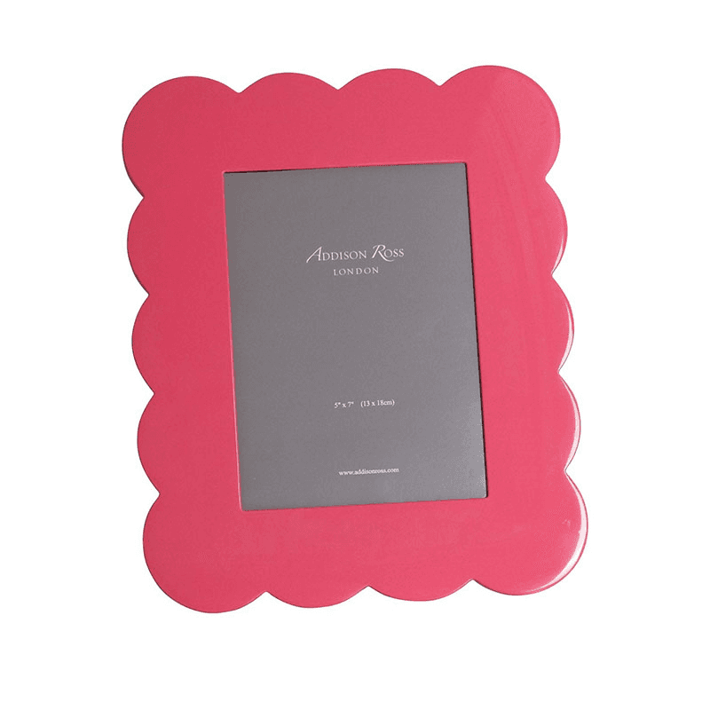 Lacquered Scallop Photo Frame, 5 x 7", Pink
