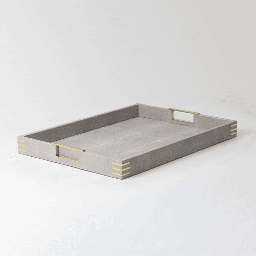 Image showing the Christie Rectangular Serving Tray, 55 x 40 cm, Barley Shagreen product.
