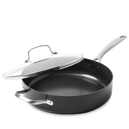 Image showing the Copenhagen Non-Stick Skillet with Lid, 24, Black product.