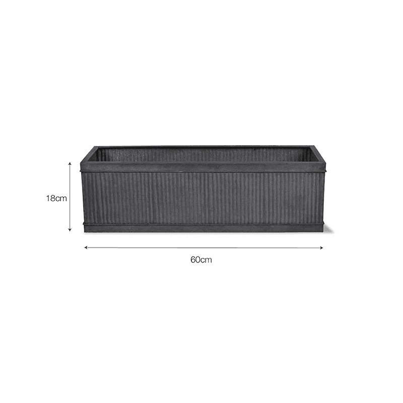Vence Small window box, H18 x W60 x D20cm, Steel