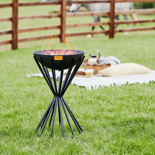 Image showing the Dakota Tall Metal  Fire Pit, H65cm, Black product.