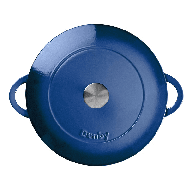 Cast Iron Shallow Casserole Dish, D30 x H13cm, Cobalt Blue