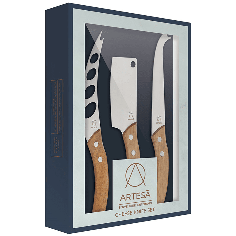 Cheese knife set, 32/32/22cm, Acacia Wood/Stainless Steel
