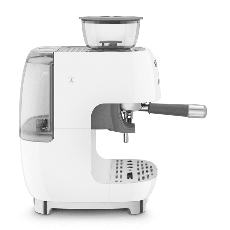 Espresso Coffee Machine with Grinder, White