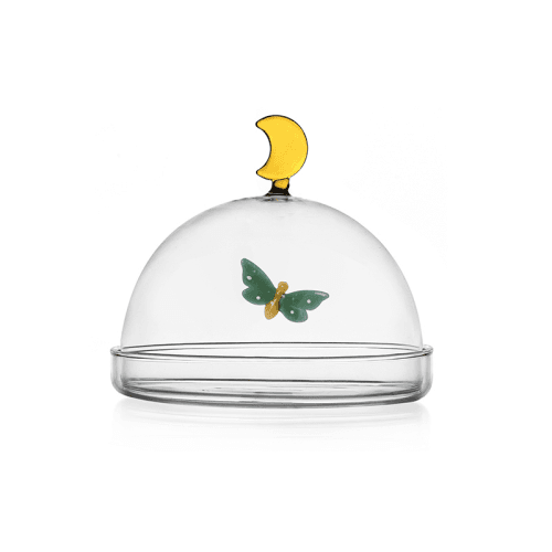 Image showing the Garden Picnic Butterfly and Moon Dome with Dish, H13 x W15cm product.