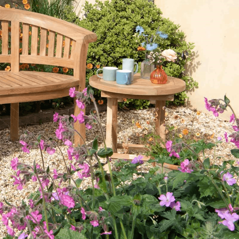 Lavender Round Coffee Table, D50cm, Teak