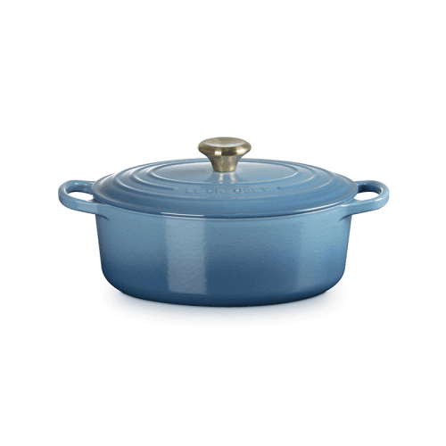 Image showing the Signature Cast Iron Oval Casserole, 27cm, Chambray product.