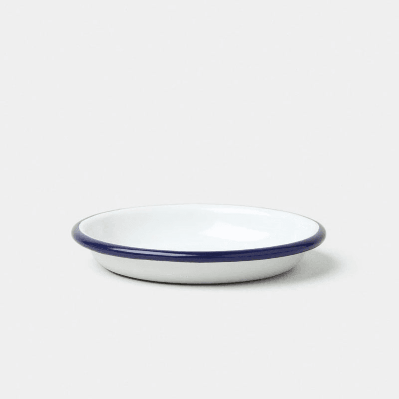 Sauce Dish, D10cm, White with Blue rim