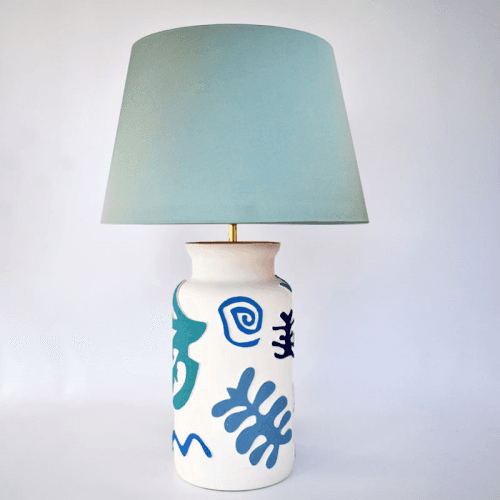 Image showing the Can Can Table Lamp, H36cm, Blue product.