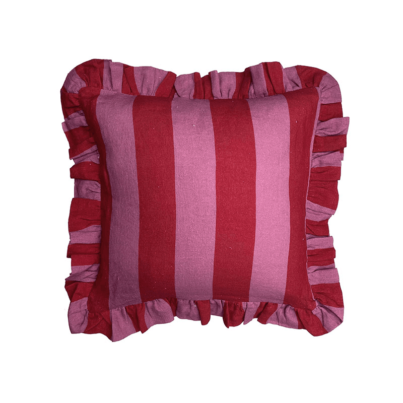 Wide Stripe Cushion Cover, 45 x 45cm, Cerise/Fuchsia
