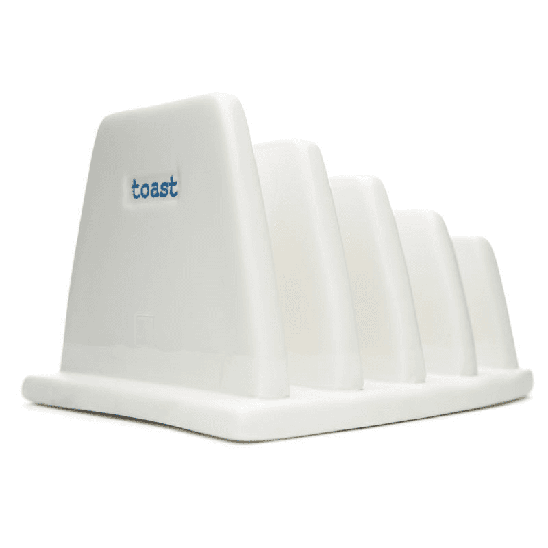 'Toast' Ceramic Toast Rack, White/Blue