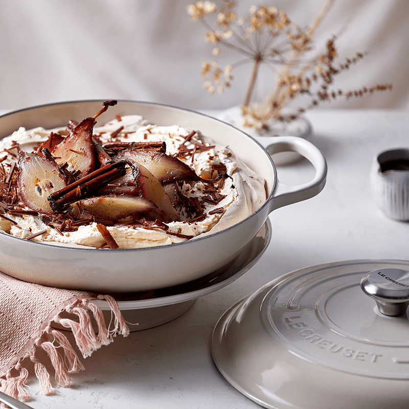 Signature Cast Iron Shallow casserole, 30cm - 3.2 litre, meringue