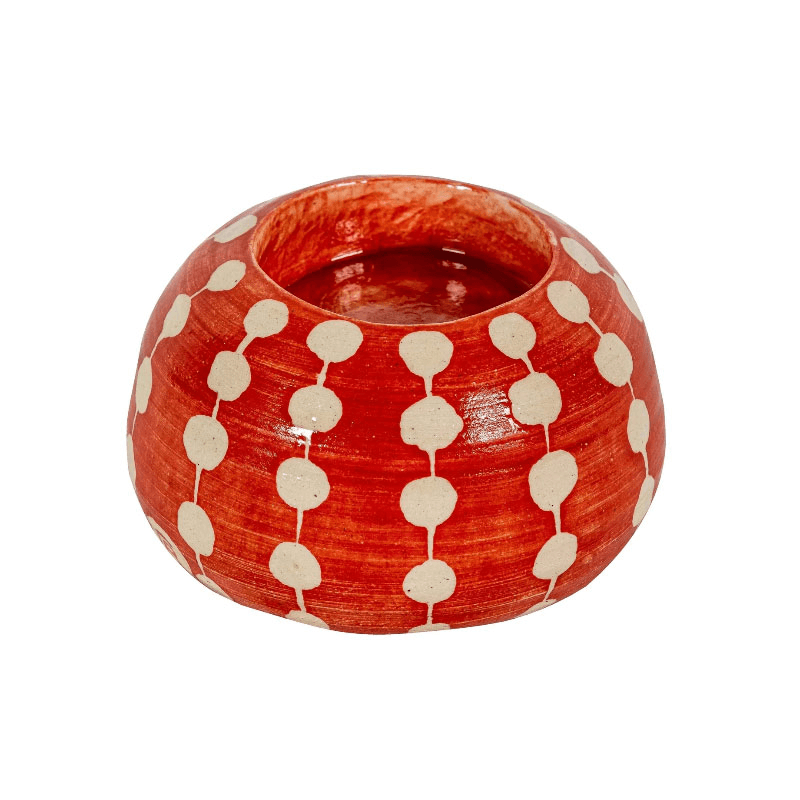 Dots Tealight Holder, D10cm, Red