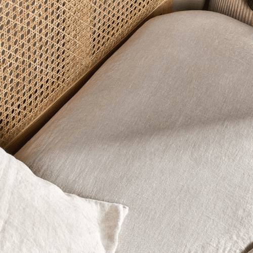 Image showing the Adya Linen Super King Fitted Sheet, Natural product.