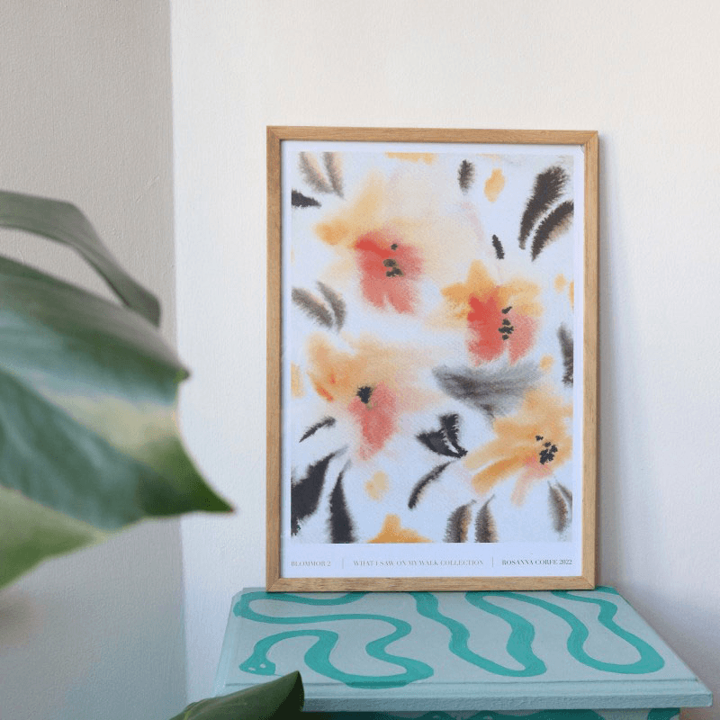 Blomma 02 Recycled Paper Print, A3, Orange