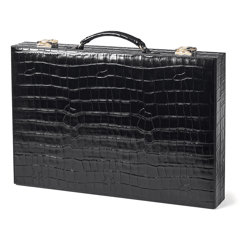 Backgammon Set, L45cm x W30cm, Black Croc