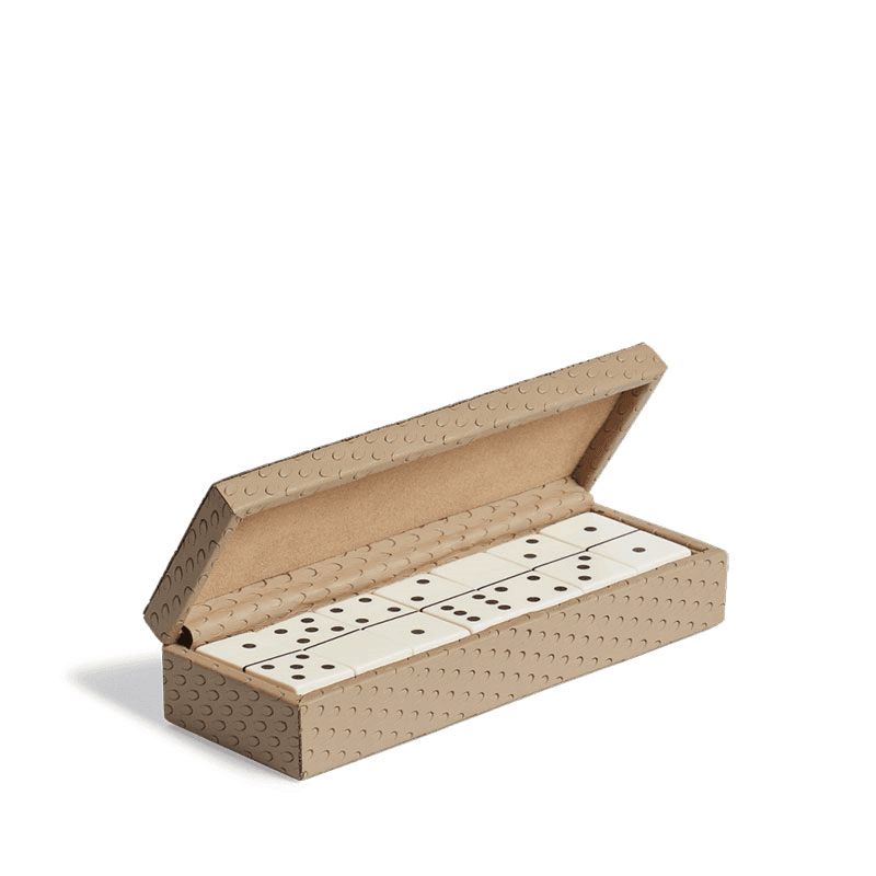Bennet Leather Dominoes Set, Taupe