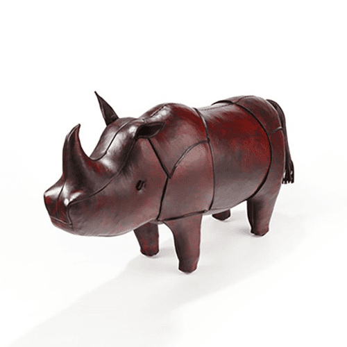 Image showing the Hand Crafted Leather Rhinoceros, Medium product.