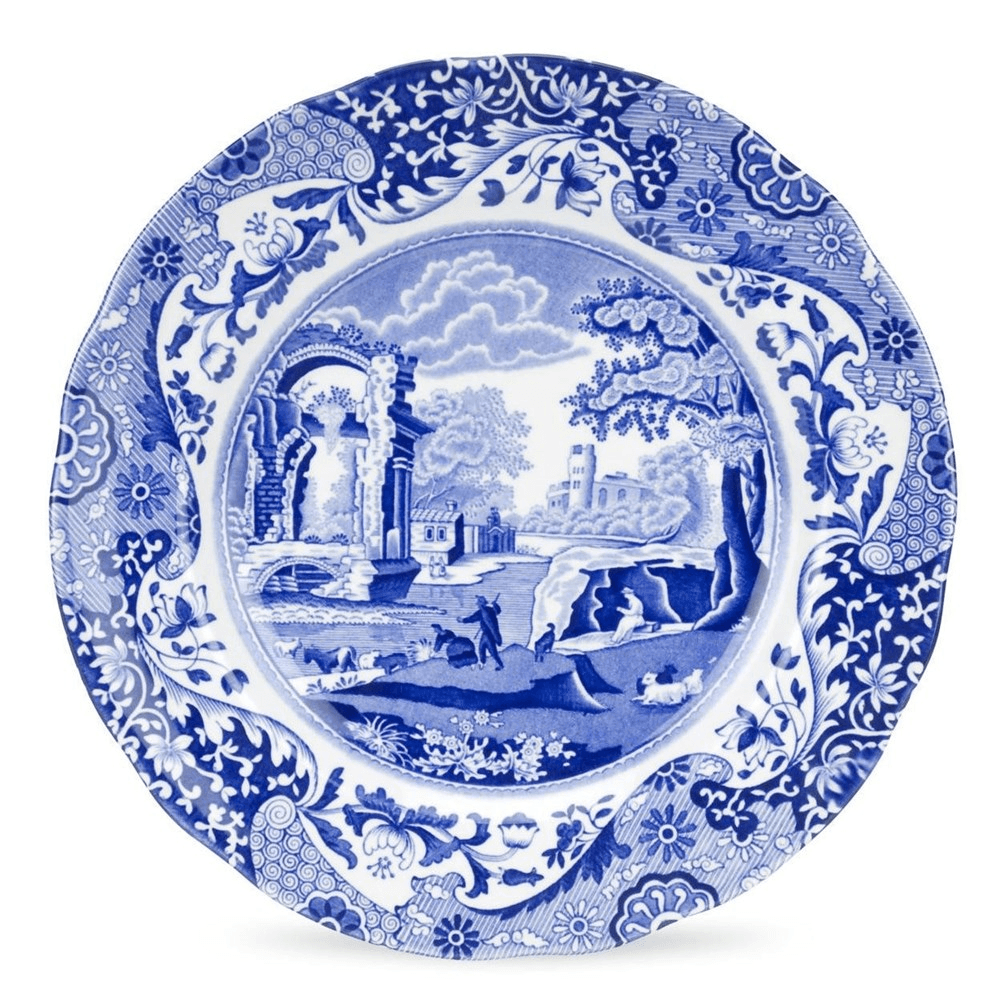 Blue Italian Set of 4 plates, 23cm