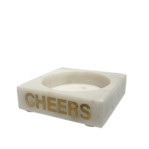 Image showing the Cheers Bottle Holder, L12.5x W12.5 x H3.5cm, White product.