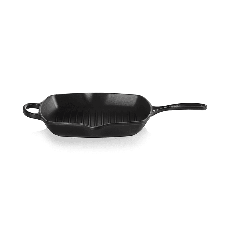 Signature Cast Iron Square grillit, 26cm, Satin Black
