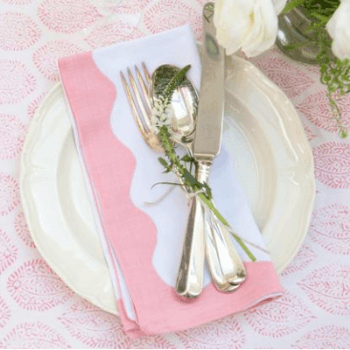 Napkin, Wave, Pink, 45cm, Set of 4