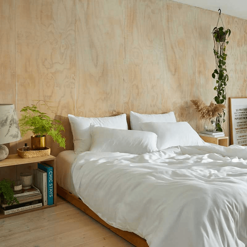 Eucalyptus Silk Double Bedding Set, White