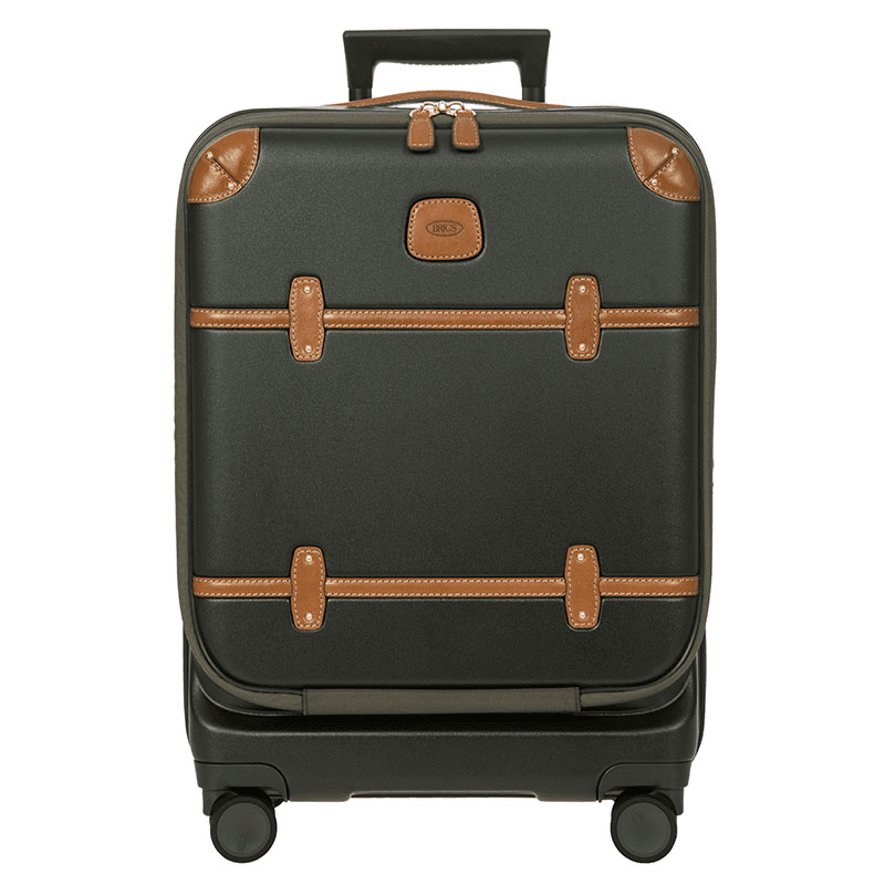 Bellagio Carry-On Suitcase with Front Pocket, H55 x L38 x W23/27cm, Olive