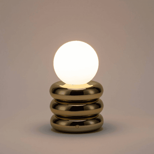Image showing the Tube Cordless Table Lamp, H20cm, Brass product.