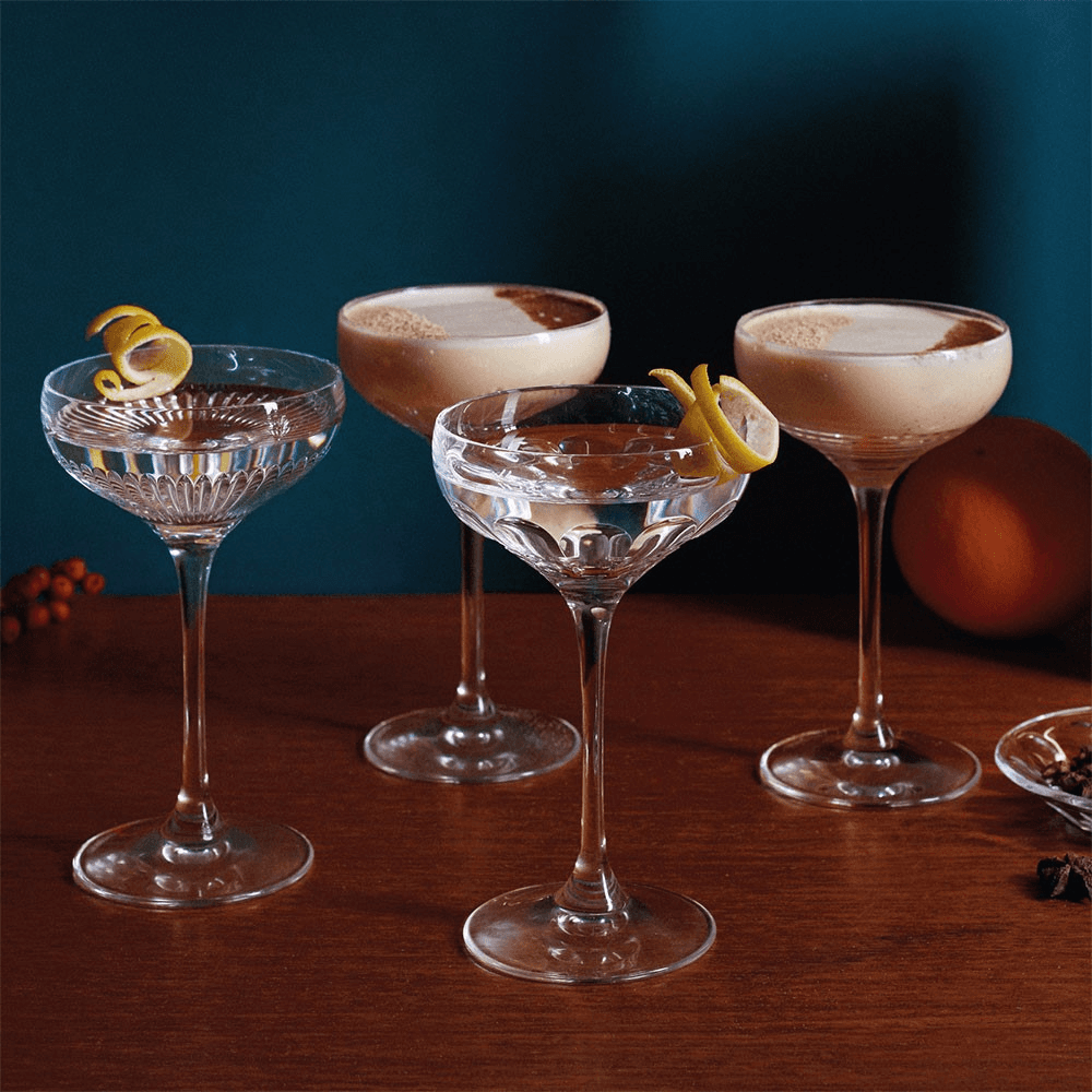 Mixology Set of 4 Champagne Coupes, Clear