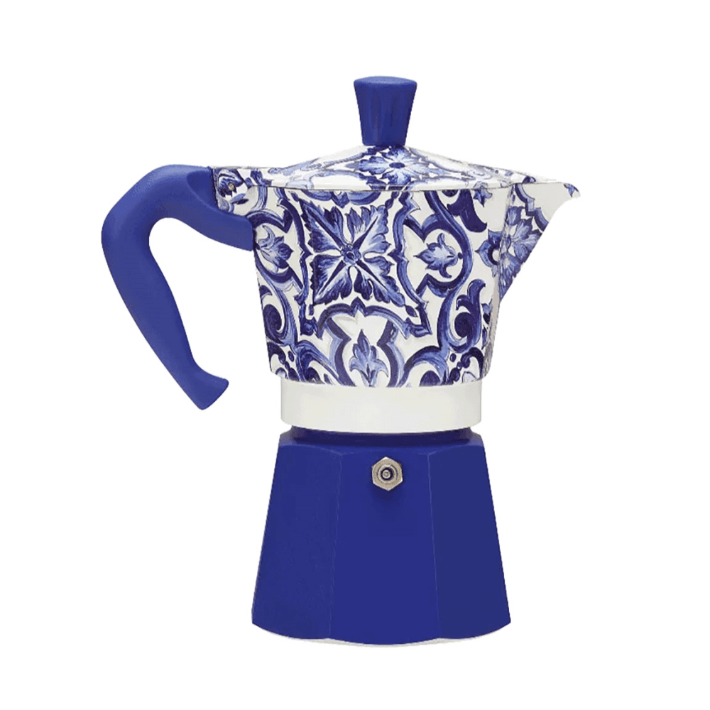 Bialetti Moka Espresso Pot, 6 Cup Capacity, Blue
