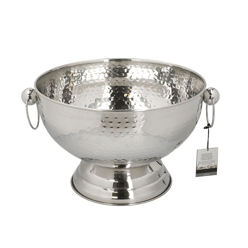 Champagne Bowl, 37 x 25cm, Hammered Stainless Steel