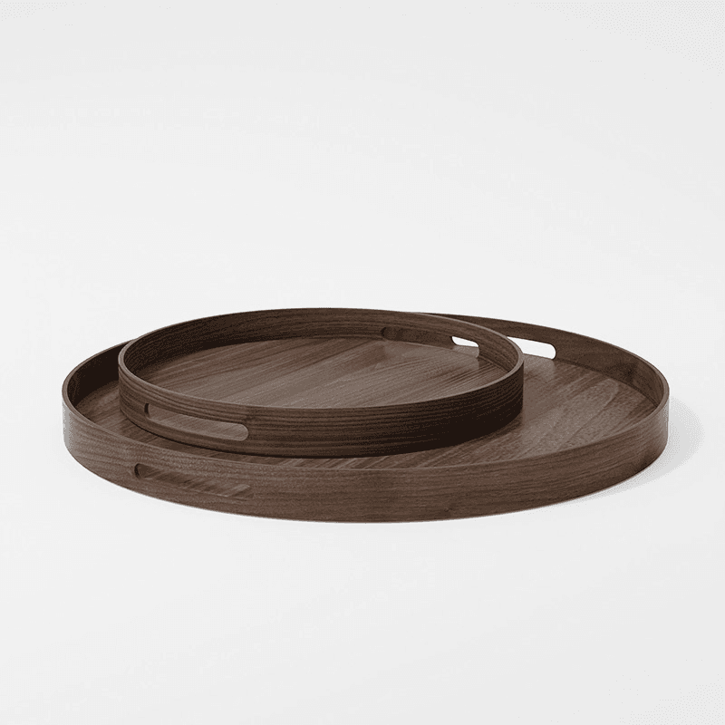 Busboy Round Tray, D45cm, Walnut