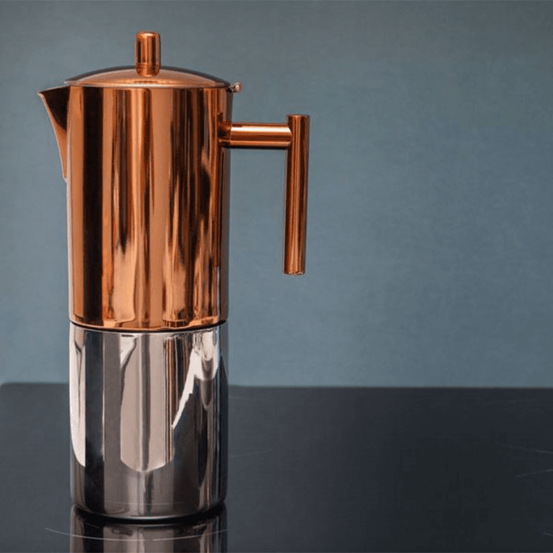 Espresso Coffee Maker, 600ml, Copper Effect