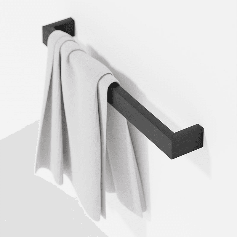 Slimline Sinlge Towel Rail, L60cm, Dark Oak