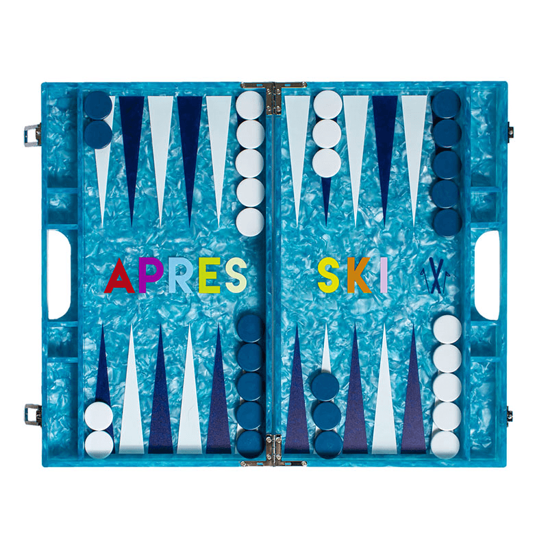 Apres Ski Backgammon Board, L45 x W38cm, Blue