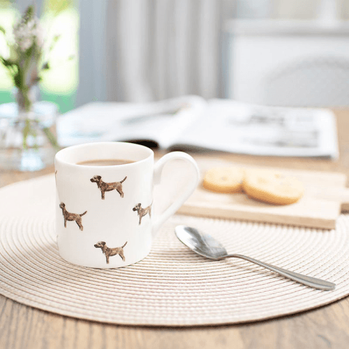 Image showing the Border Terrier Standard Mug, 275ml, White, Taupe, Brown product.