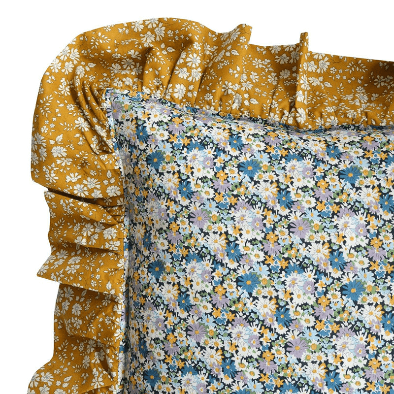 Libby/Capel Ruffle Cushion, 40cm, Yellow