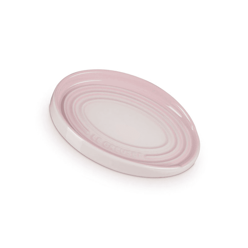 Stoneware Oval Spoon Rest, 16cm, Shell Pink