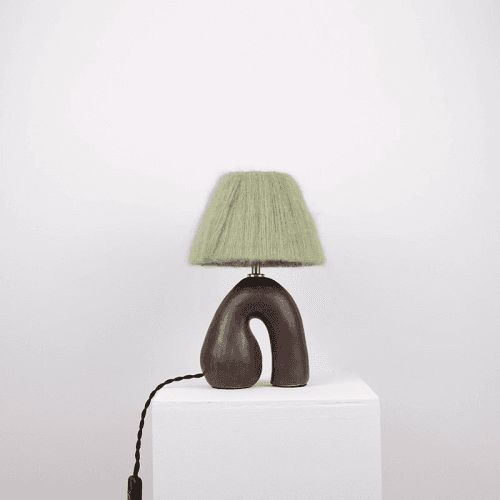 Image showing the Hannah Simpson Studio 'Opposee' Table Lamp, 33cmx 20cmx 20cm, Satin Brown product.