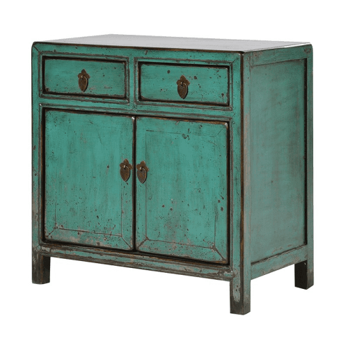 Image showing the Wvyern Small Chinese cupboard with 2 doors, 67 x 67 x 37cm, Painted Green product.