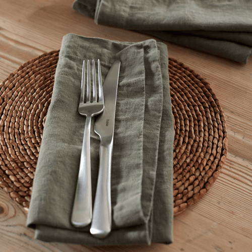 Image showing the Linen Set of 4 Napkins, 47 x 47cm, Olive product.