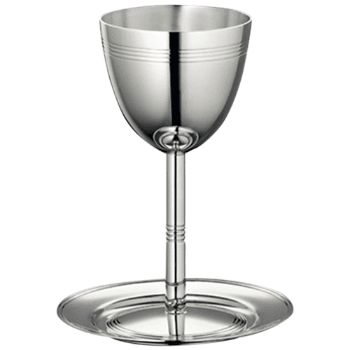 Image showing the Judaique Kiddush cup and saucer, H16.3cm, Christofle silver product.