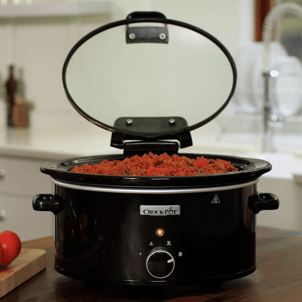 Hinged lid slow cooker, 5.7 litre, Black