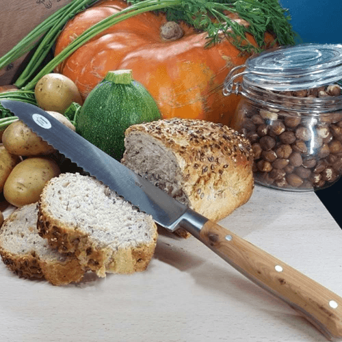 Image showing the Laguiole Bread Knife, 20cm, Olive Wood Handle product.