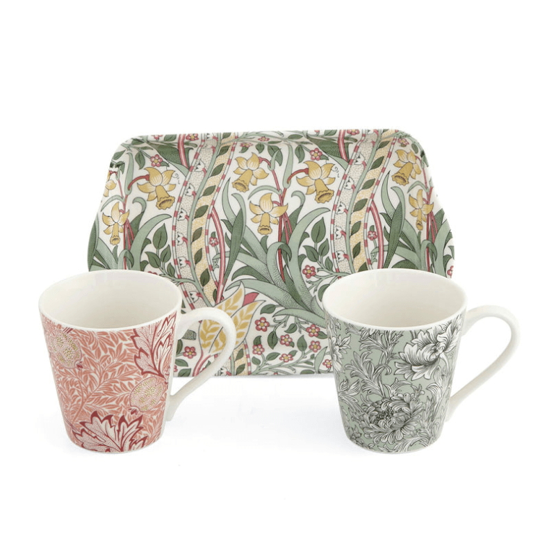 Morris & Co Mug & Tray Set, 180ml, Multi