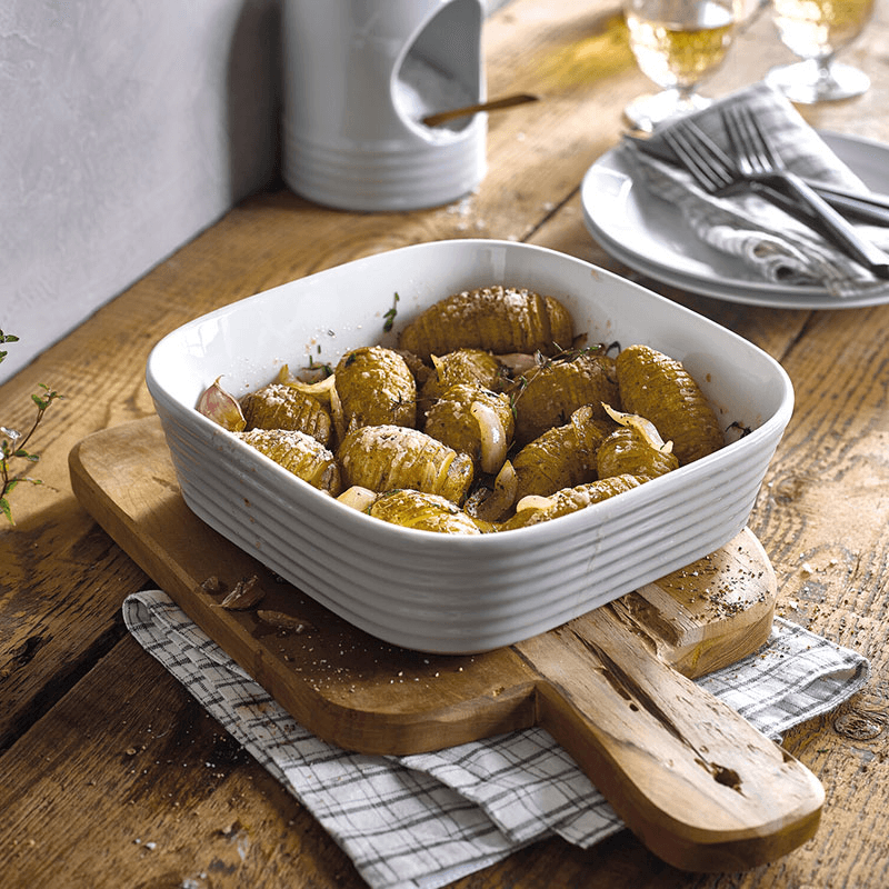 James Martin Cook Square Dish, 23.5cm, Soft Grey