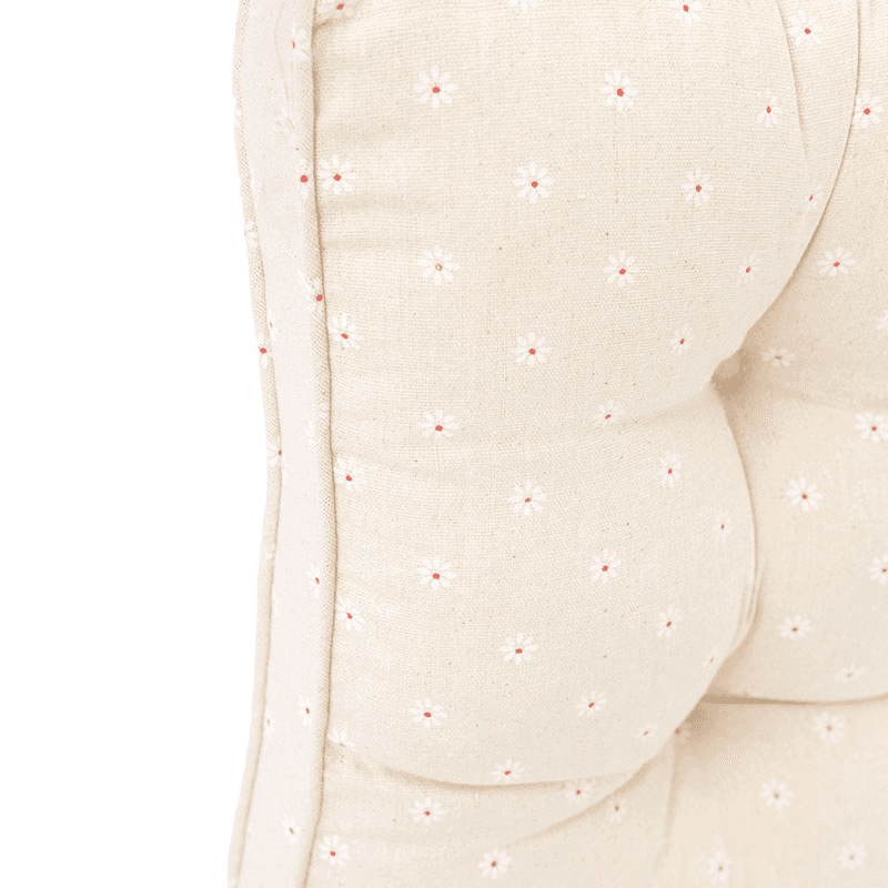 Daisy Square Seat Pad, 40 x 40cm, Ecru